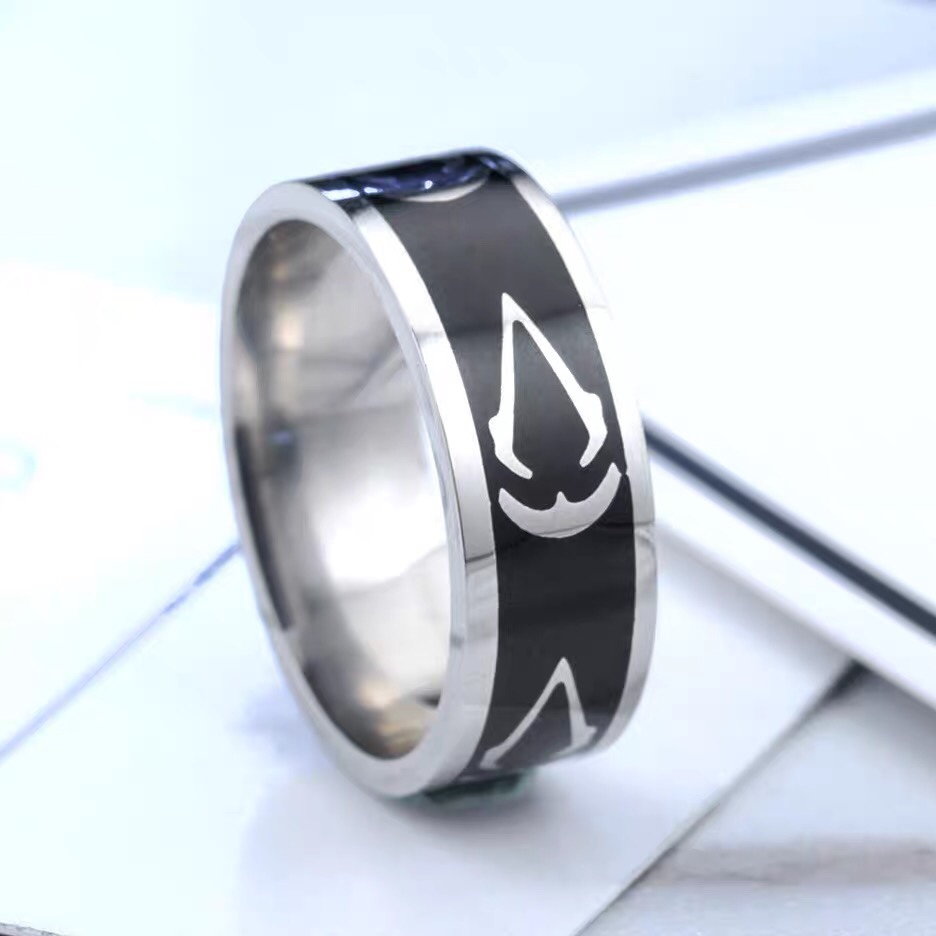 Korean-style trendy titanium steel ring, men's stainless steel armband, single tail ring