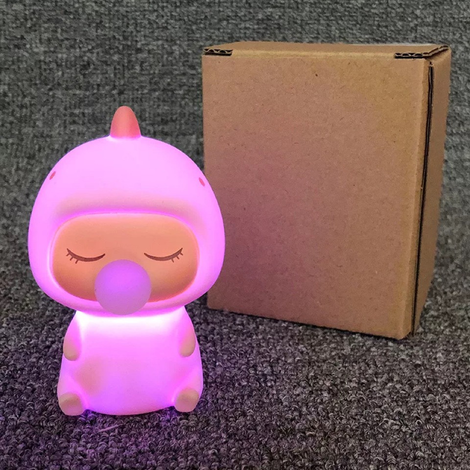 创意可爱 毕业礼物礼品恐龙桌面车载摆件 泡泡龙儿童学生生日礼物粉色led