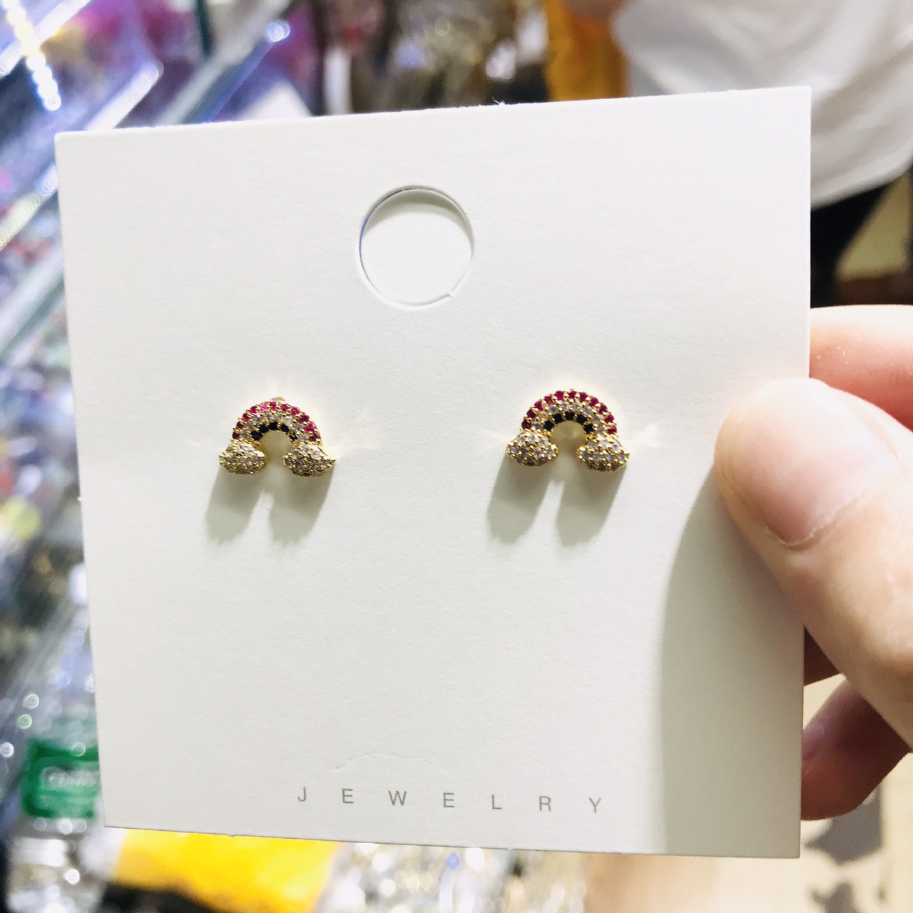 Real gold rainbow earrings