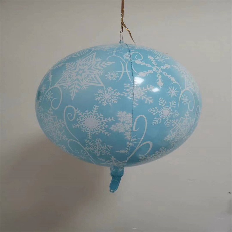22寸4D雪花气球黑白玛瑙铝箔气球宴会派对节日彩绘装饰石榴红气球详情2