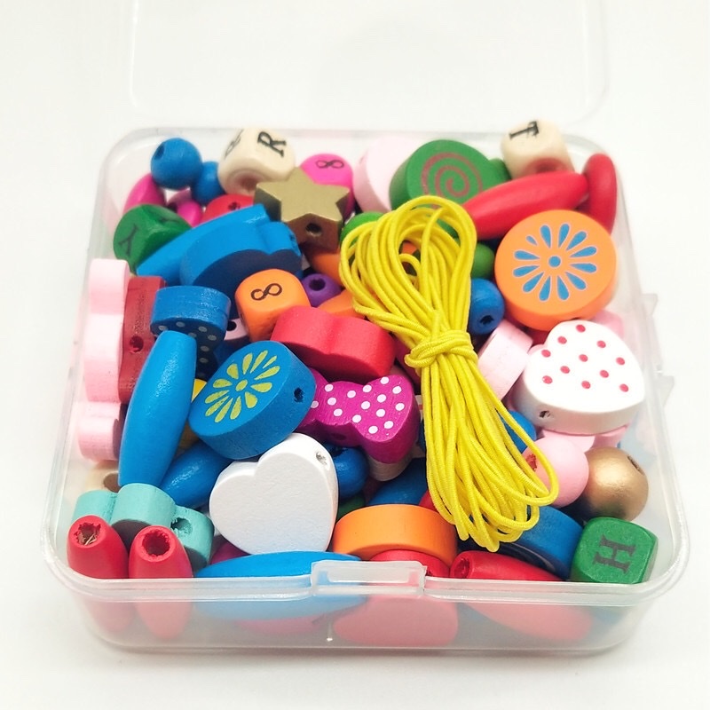DIY手工串珠材料配件 幼儿弱视训练彩色混装木珠 幼儿园早教益智批发零售详情图3
