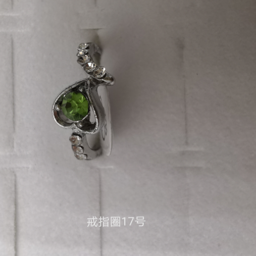 镶合金彩色水钻戒指 电镀白k 戒指圈有大中小号574