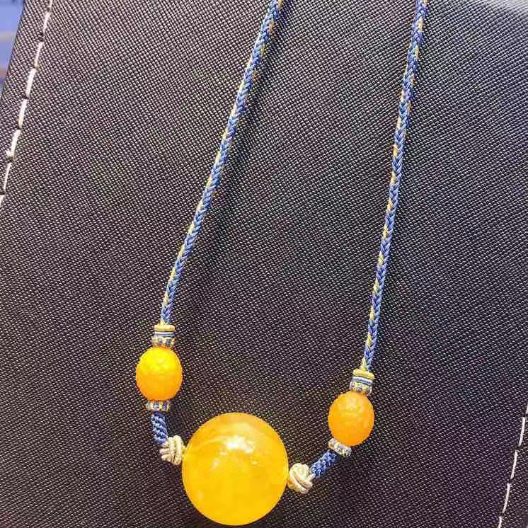 原矿老蜜蜡自编款锁骨链