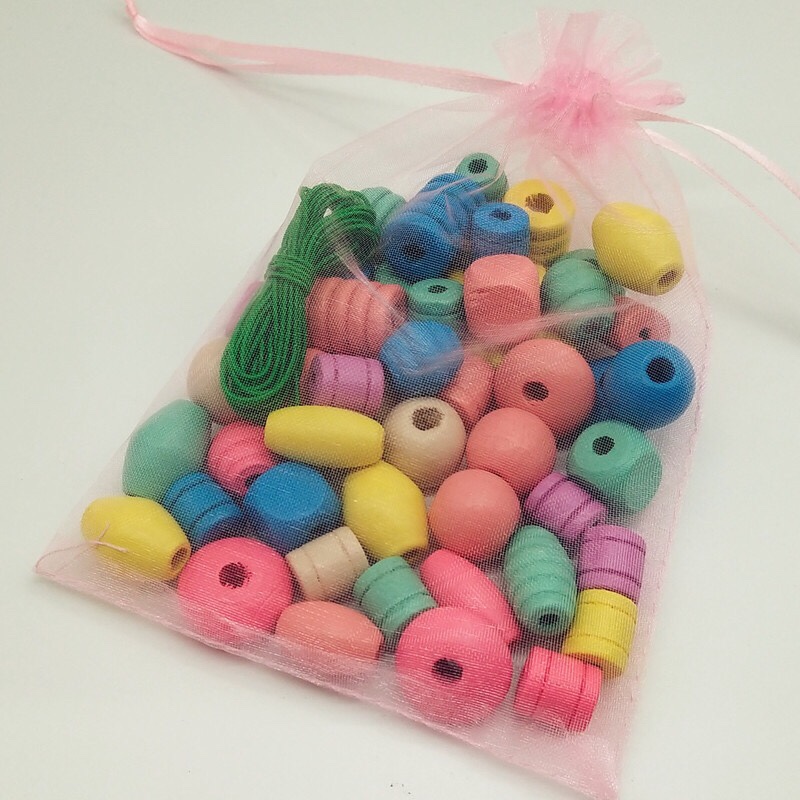 DIY handmade beaded material accessories Vision training color mixed wood beads kindergarten early education education wholesale and retail discount Wood pendant wood beads Wood beads loose beads thumbnail