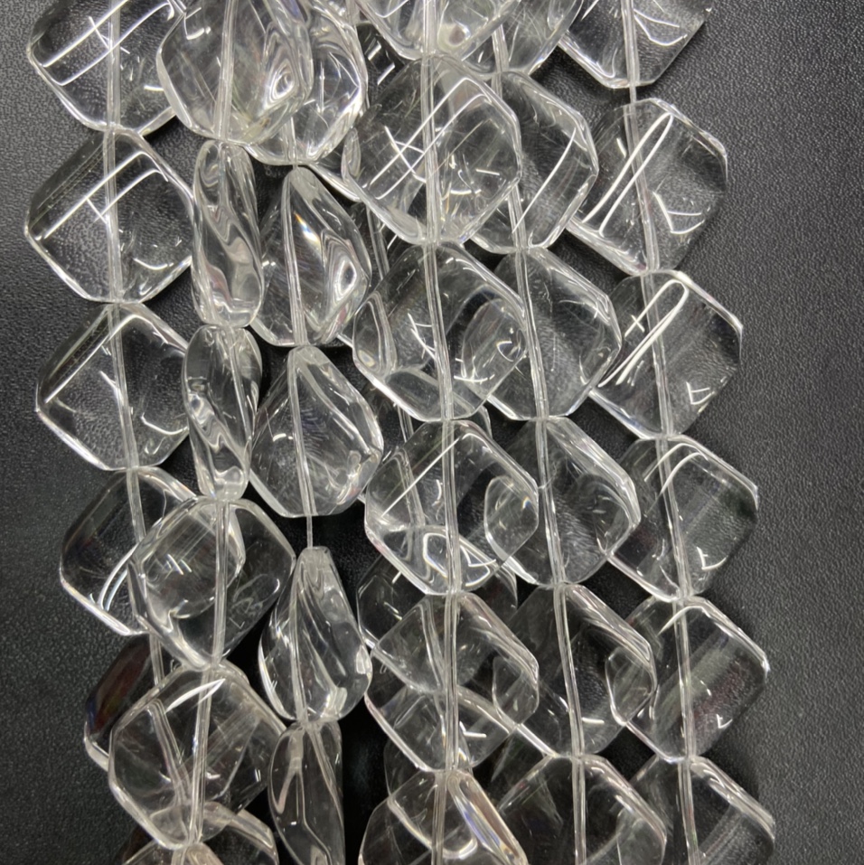 新款水晶玻璃饰品配件手工制作瓦片透明白