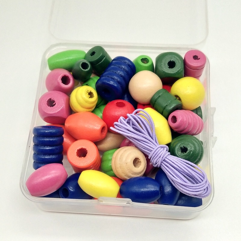 DIY手工串珠材料配件 幼儿弱视训练彩色混装木珠 幼儿园早教益智批发零售详情图2