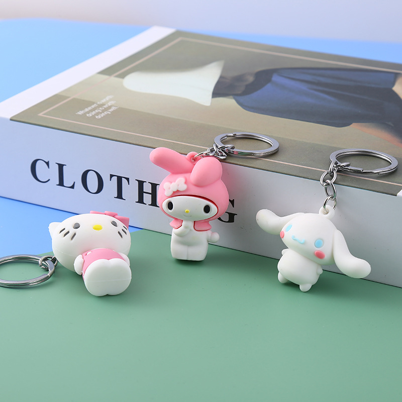 创意可爱粉猫公仔钥匙扣挂件卡通时尚钥匙圈包包情侣挂饰小礼品产品图