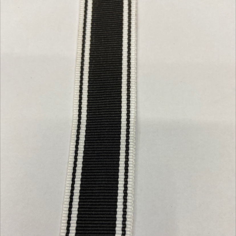 2.5cm polyester plain black white ribbon 35#