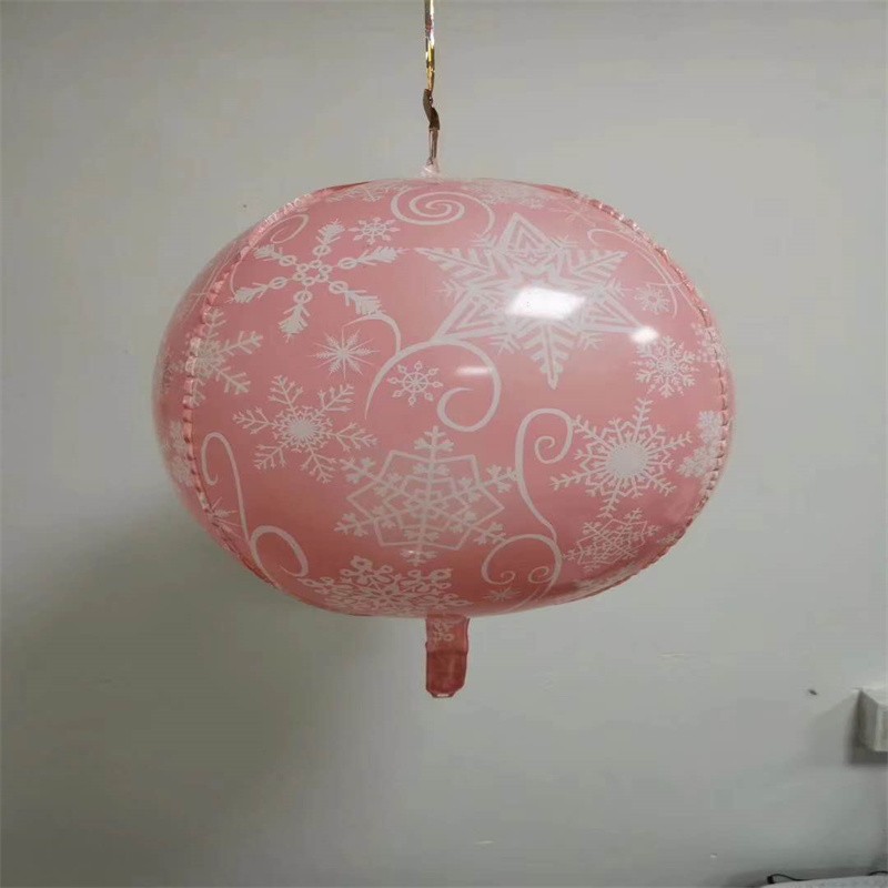 22寸4D雪花气球黑白玛瑙铝箔气球宴会派对节日彩绘装饰石榴红气球详情3