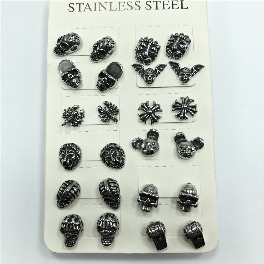 亚马逊爆款十字架耳钉 铸造不锈钢十字架耳钉 潮流男士女士耳饰详情图4