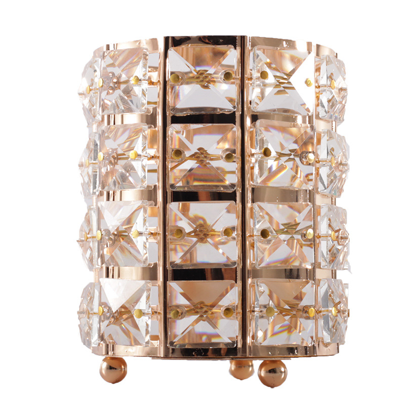 Nordic golden crystal makeup brush storage cylinder, brush bucket, home cosmetics, eye and eyebrow pencil, comb storage and organization box