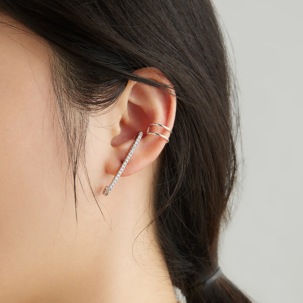New stud earrings for women, European and American fashion, single-row crystal zircon earrings, geometric earrings, cross-border accessories AKE262