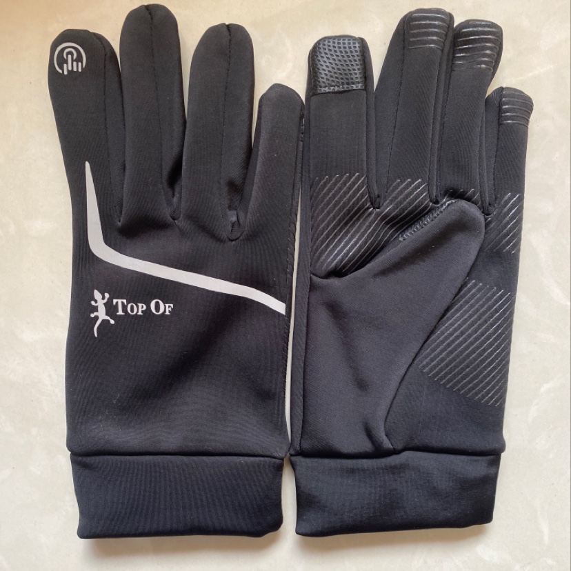 Sport waterproof touch screen reflective small gecko patterned gloves