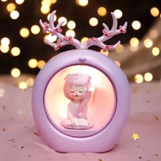 The new flower fairy night light bedside cherry blossom star light to send girls girlfriends birthday gift ornaments purple flower fairy