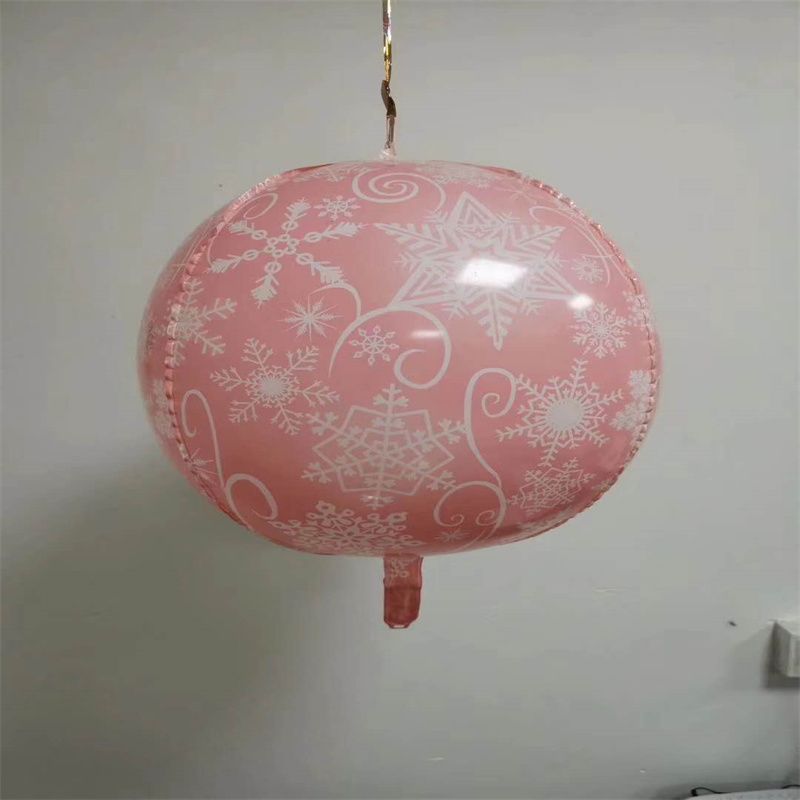 22寸4D雪花气球黑白玛瑙铝箔气球宴会派对节日彩绘装饰石榴红气球详情图3