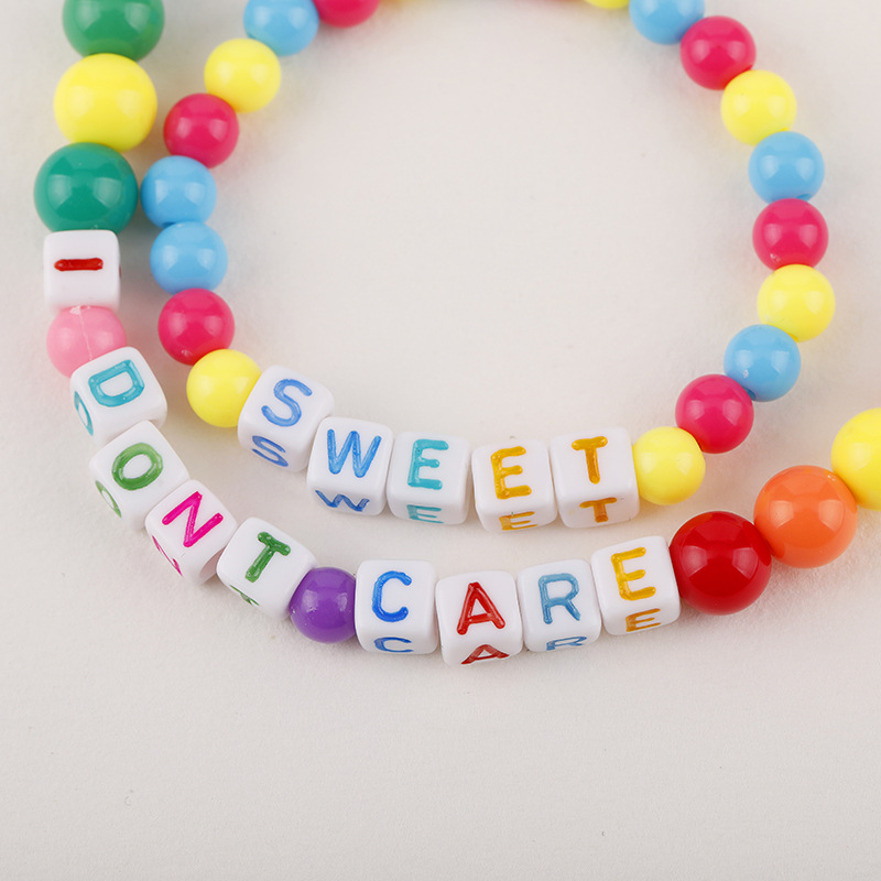 Colorful letter bead children's necklace bracelet set, acrylic bead children's jewelry manufacturer's supply can be customized Application Scenario