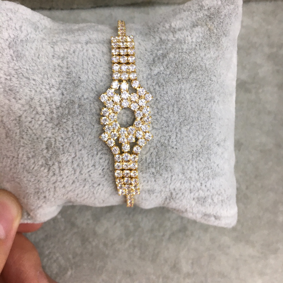 电镀玫瑰金白金金色锆石镶嵌手链73