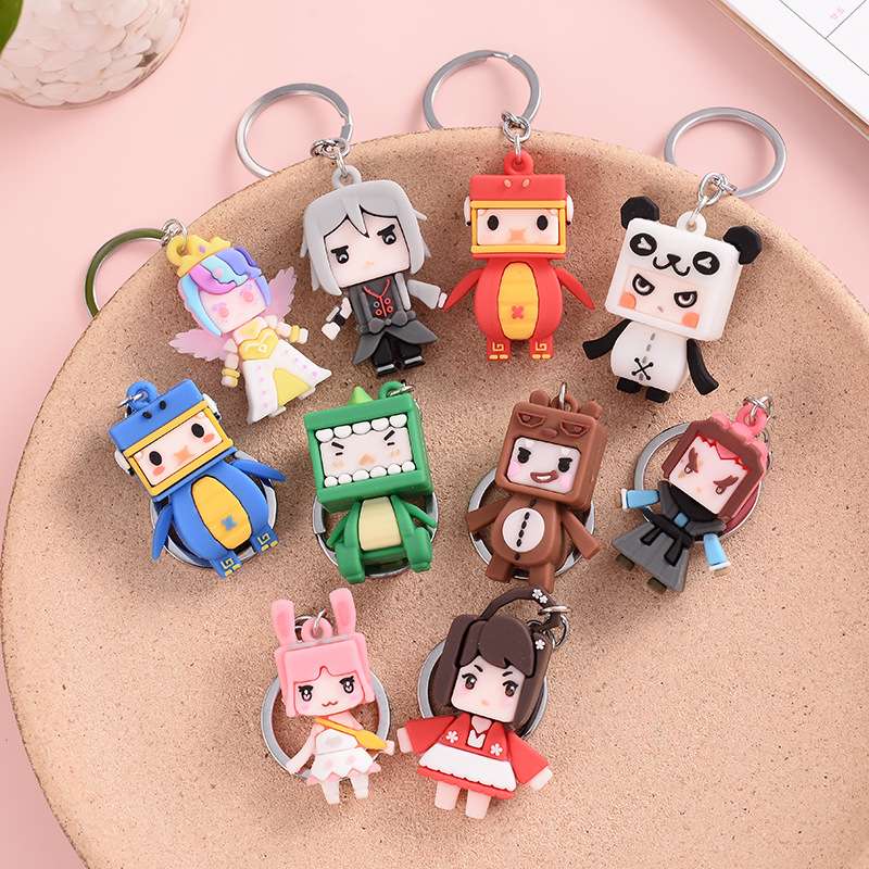 个性时尚网红卡通迷你世界钥匙扣男女书包挂饰汽车钥匙链公仔挂件细节图