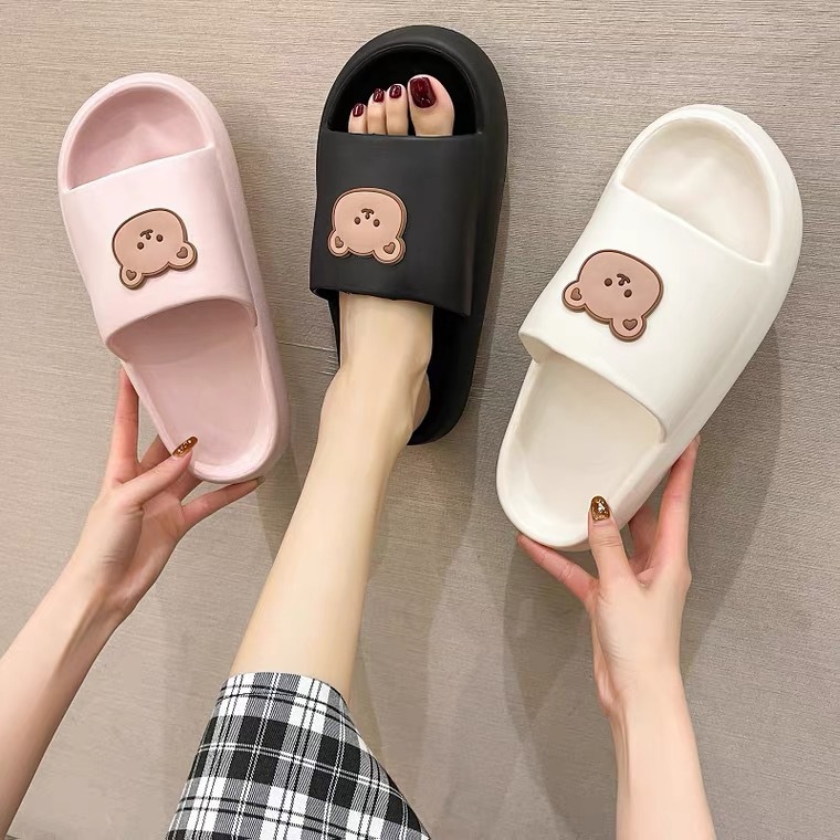 ins couple cartoon slippers female summer 2021 new cubs cute home thick EVA slippers to wear outside