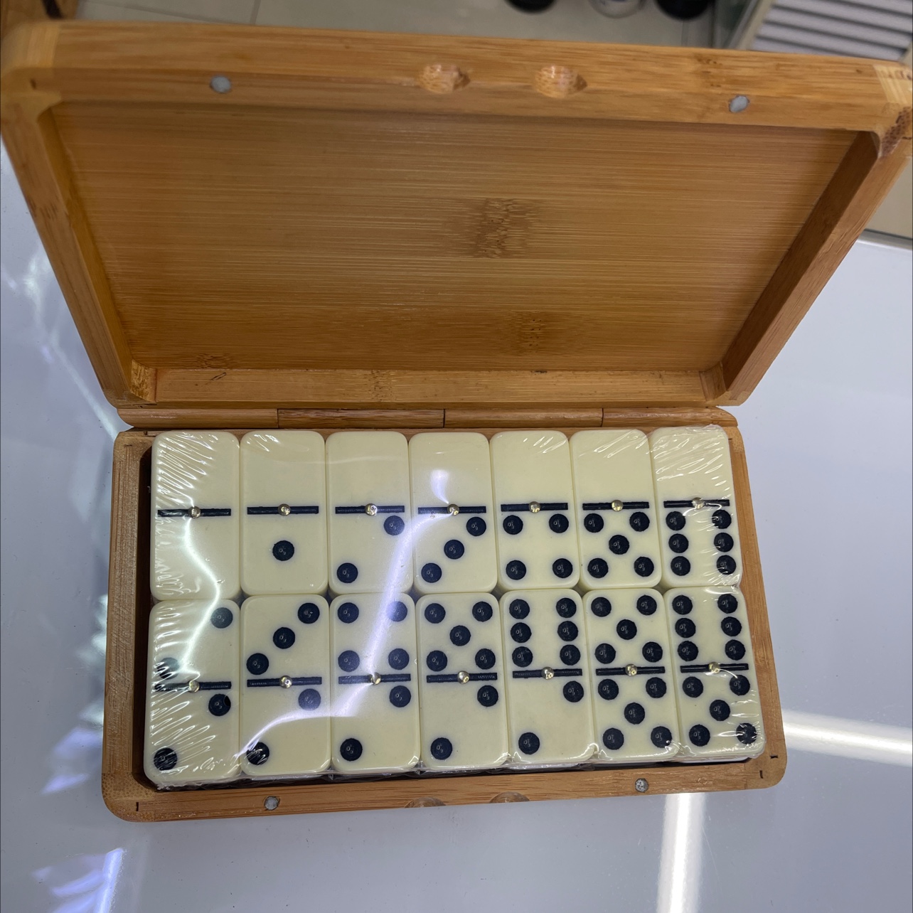竹盒装5010BN双六多米诺骨牌细节图