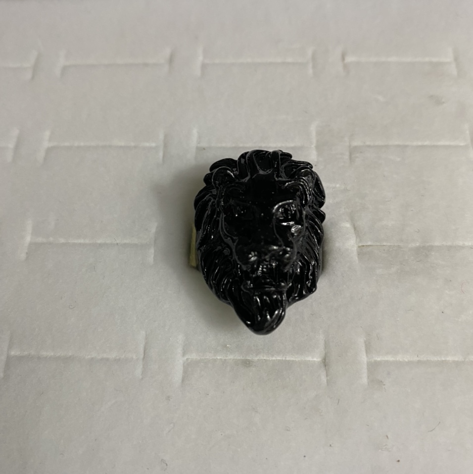 Electric black small lion head antique fashion men and women can wear rings