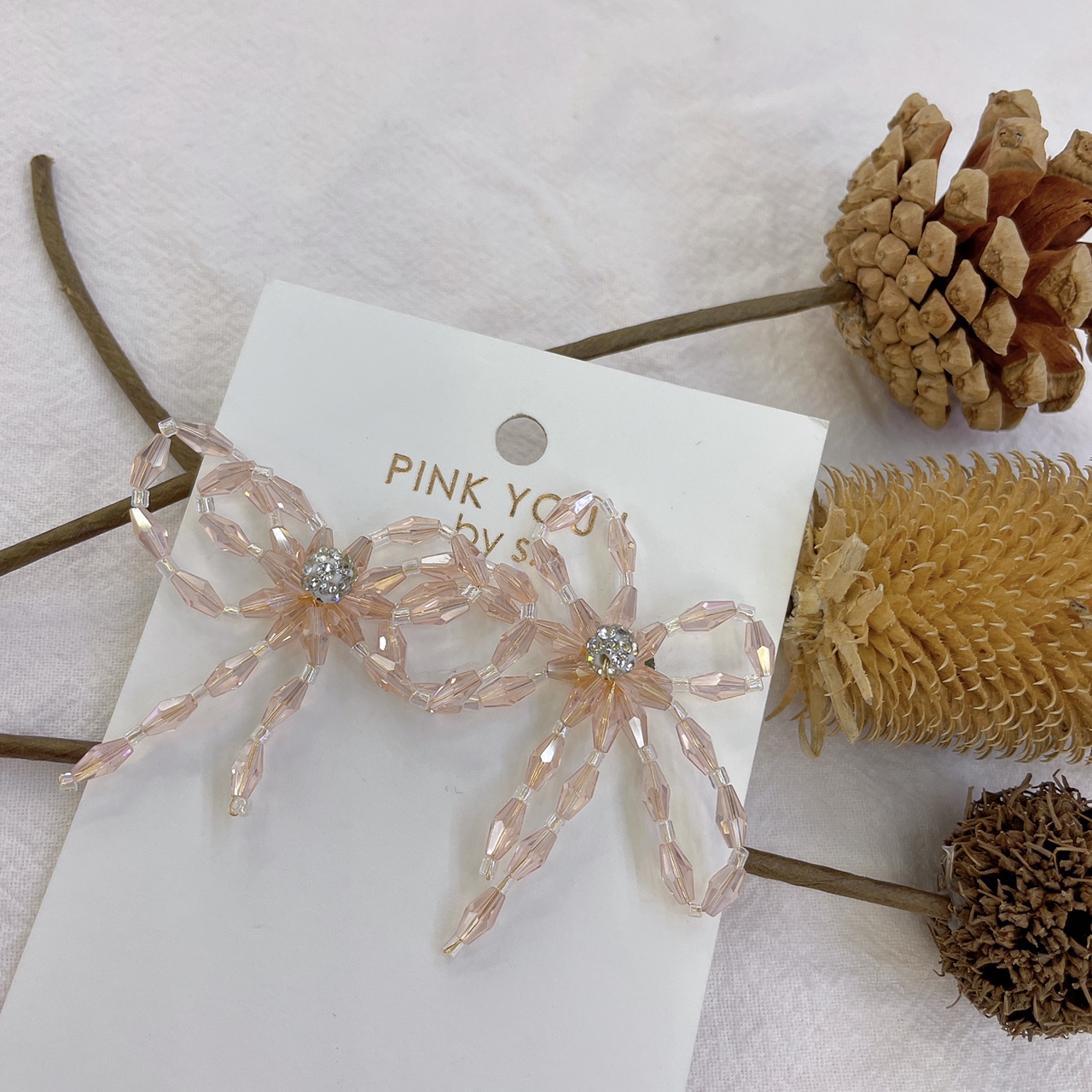 2021 new handmade bow earrings Fashion niche design sense earrings earrings show small face thumbnail