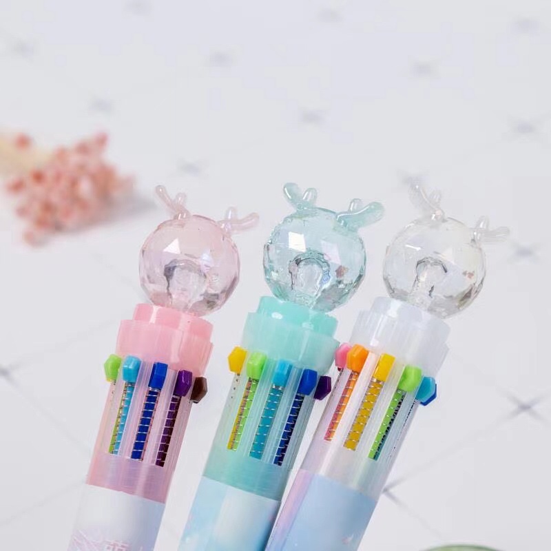 Cute ten-color ballpoint pen with a cute deer design