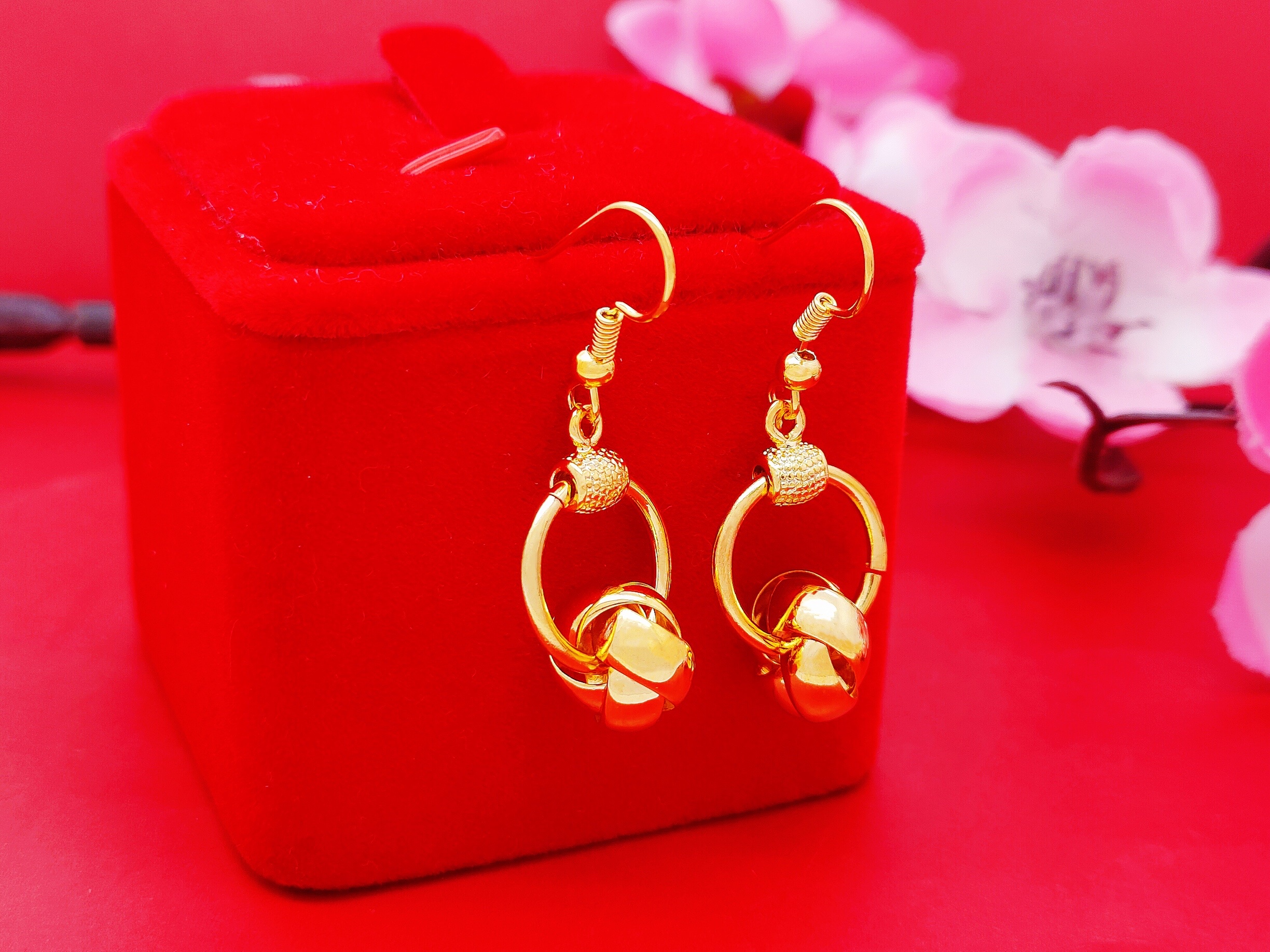环环相扣真金耳环，欢迎新老顾客选购产品图