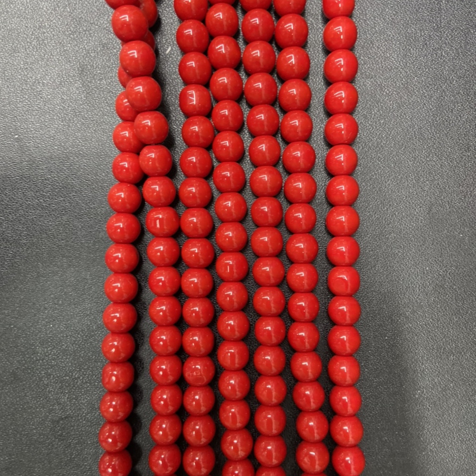 新款水晶玻璃饰品配件78里瓷红珊瑚红