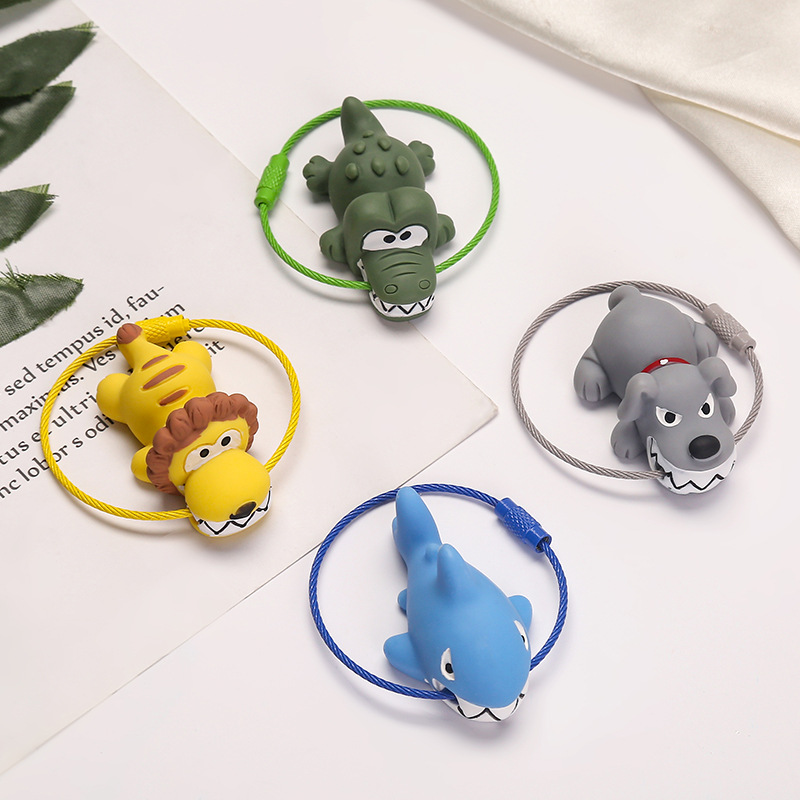 分享一个商品 卡通可爱钢丝绳动物钥匙扣挂件汽车钥匙圈创意书包挂饰网红小礼品图