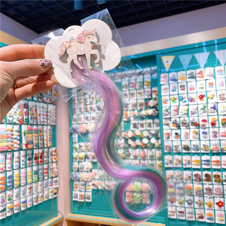 Little Horse Korean version children's hair accessories, colorful wig clips, super fairy princess little girl hair clips, cute Little Horse hair clips headwear