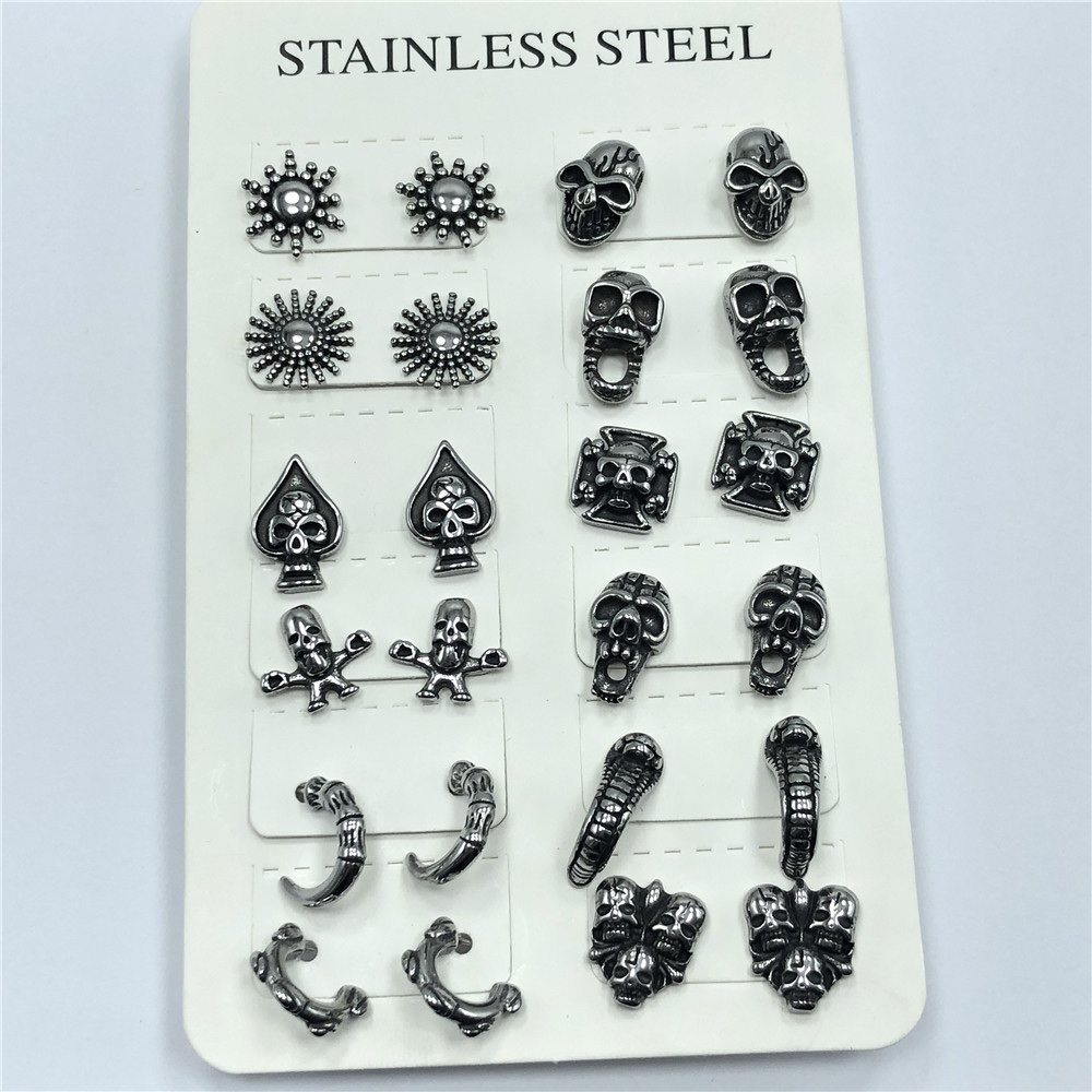 亚马逊爆款十字架耳钉 铸造不锈钢十字架耳钉 潮流男士女士耳饰详情图2