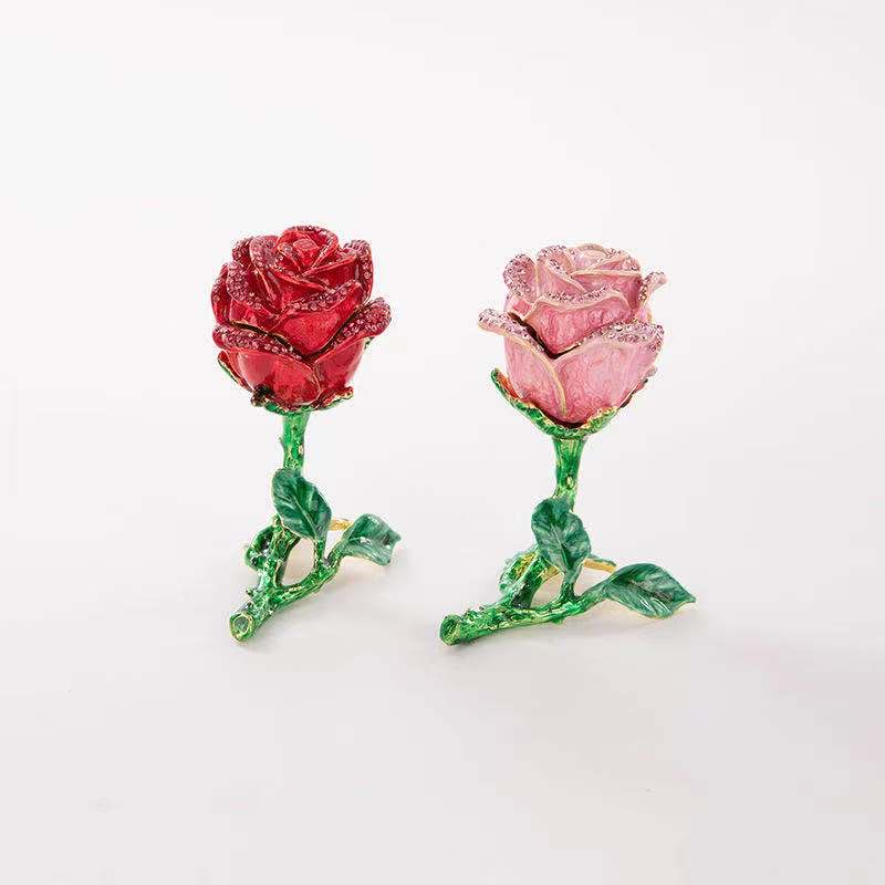 Alloy animal jewelry box, rose jewelry box manufacturer direct sales, e-commerce supply of jewelry boxes detail image 2