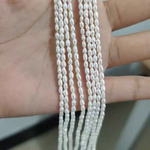 米形2-3白色迷你小珍珠散珠 手工diy材料 天然淡水珍珠项链半成品