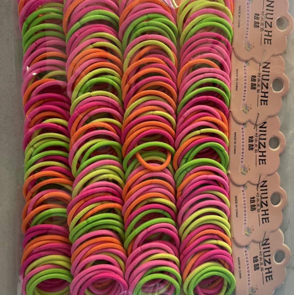 Color non-stick fluorescent FR ornament 4062 plastic small rubber band for children thumbnail