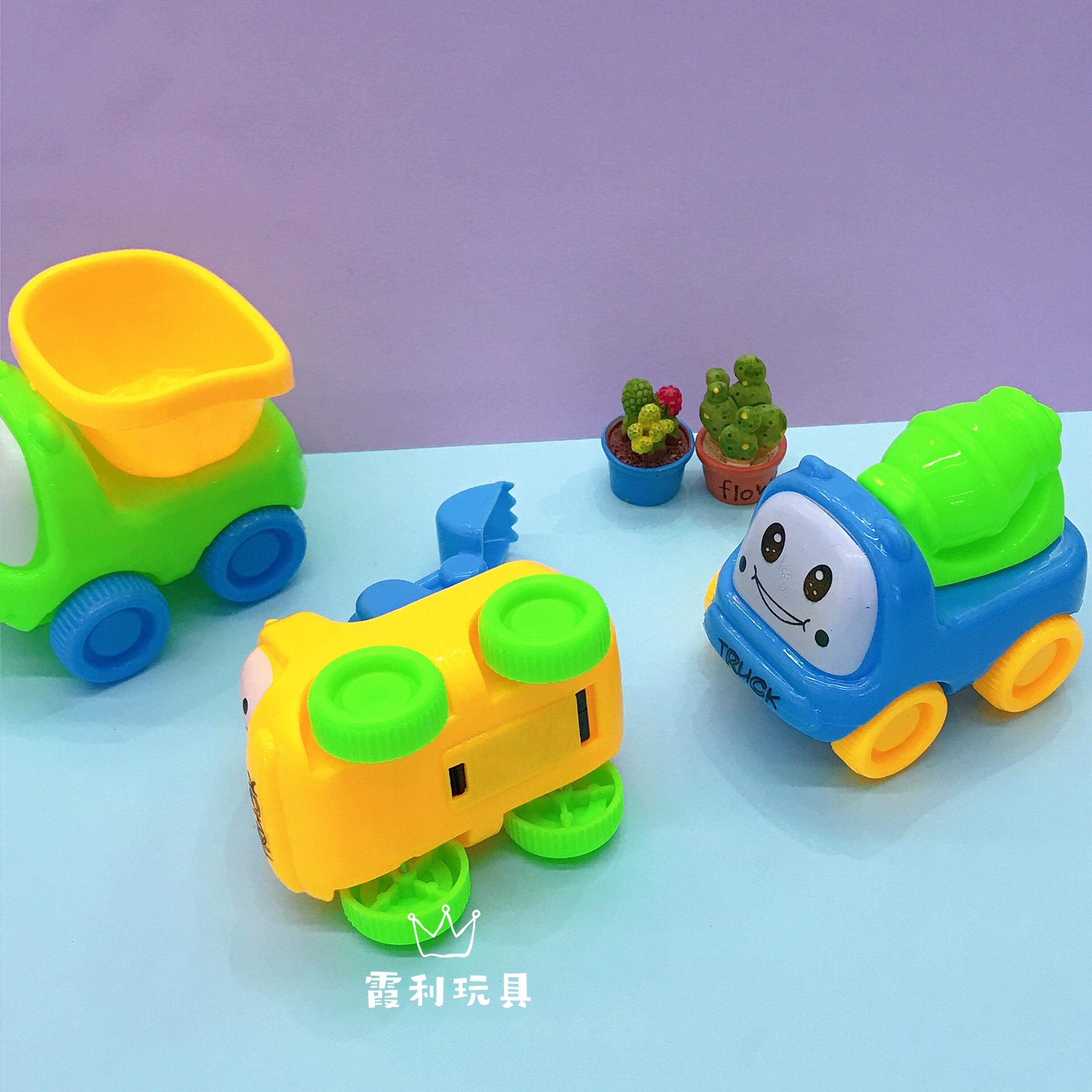 New cartoon Huili engineering vehicle children's plastic toy gift gacha details Picture