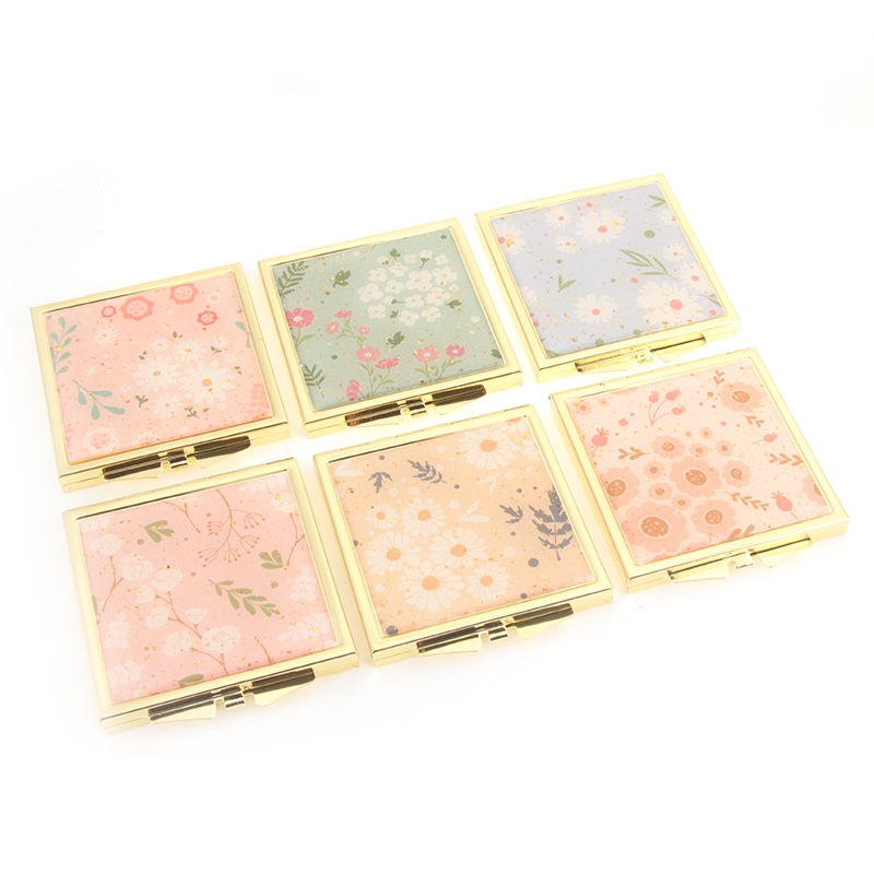 方型滴胶金属镜子迷你化妆镜仿金小化妆镜滴胶可来样