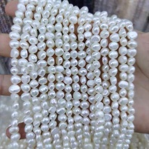 两面光异形淡水珍珠项链 特价强光6-7mm天然手工diy 半成品链散珠