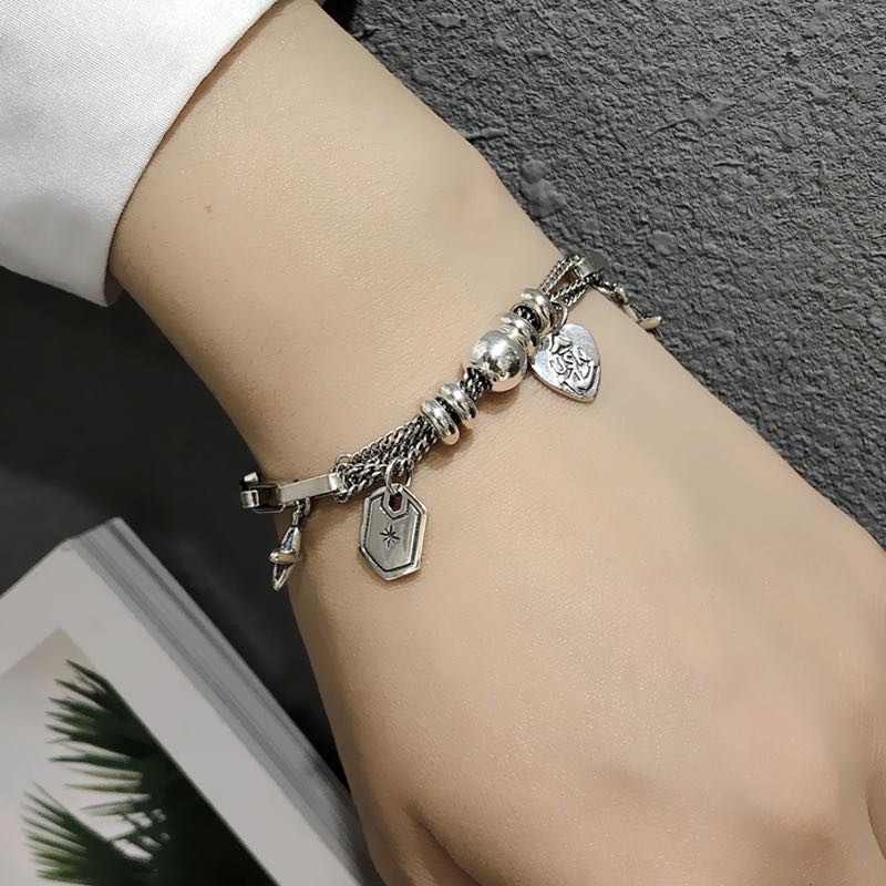 925银手链韩版潮流时尚网红银手链细节图