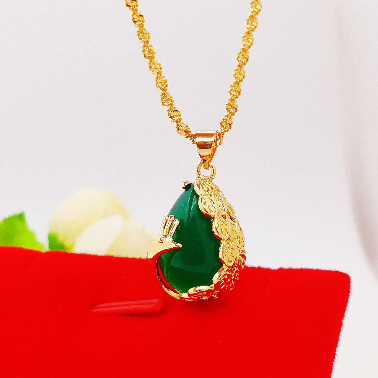 Peacock Malay jade pendant