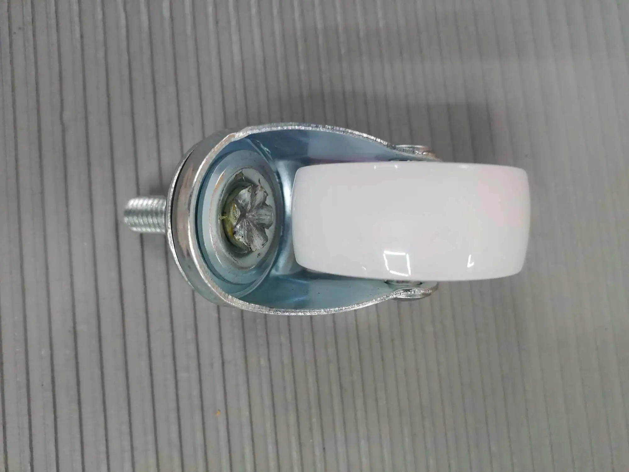 1.5-inch white PP wheel lead screw movable lightweight casters detail image 3
