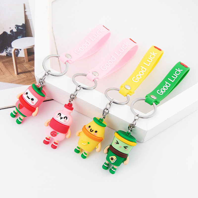 厂家新款卡通可爱水果家族钥匙扣圈 创意小礼品挂件地摊货源批发