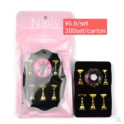 Nail Art Practice Nail Plate Holder Day Color Crystal Jewel Nail Holder Premium Lotus seat base with magnetic