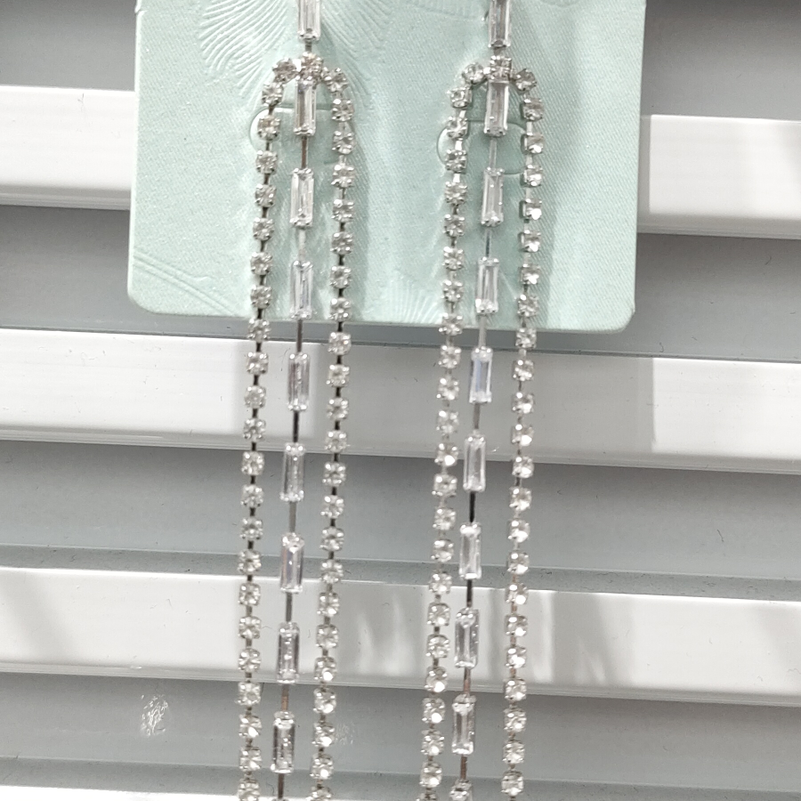 Korean exaggerated party claw chain Sparkly earring ornament Long chain earring Billon-15 thumbnail