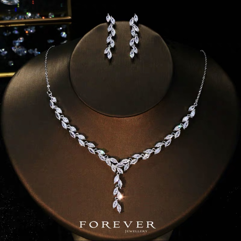 Necklace 003 Zircon necklace earrings thumbnail