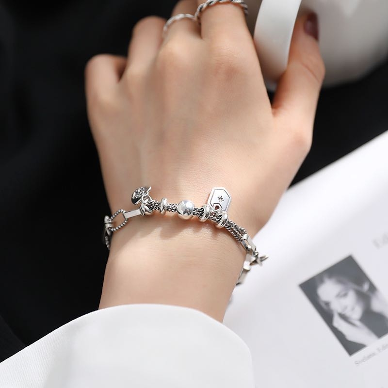 925银手链韩版潮流时尚网红银手链图