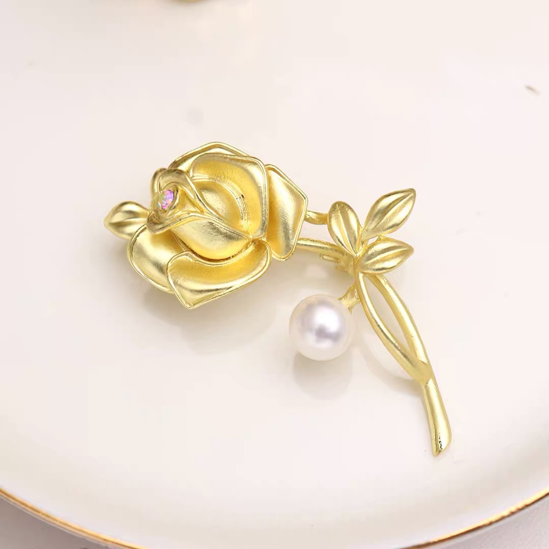 Pearl Rose corsage women's fashion coat coat brooch accessories