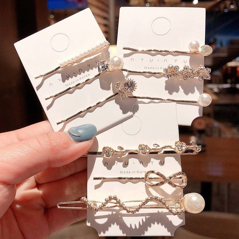 ins Korean metal hair clip set, simple one-piece hair clip accessory, popular hair clip side clip headwear details Picture