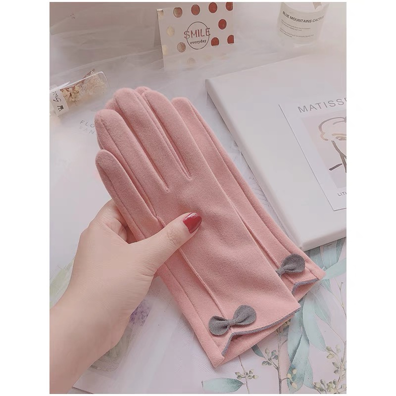 手套春秋季女保暖开车冬天骑行电动车防寒单层可爱韩版