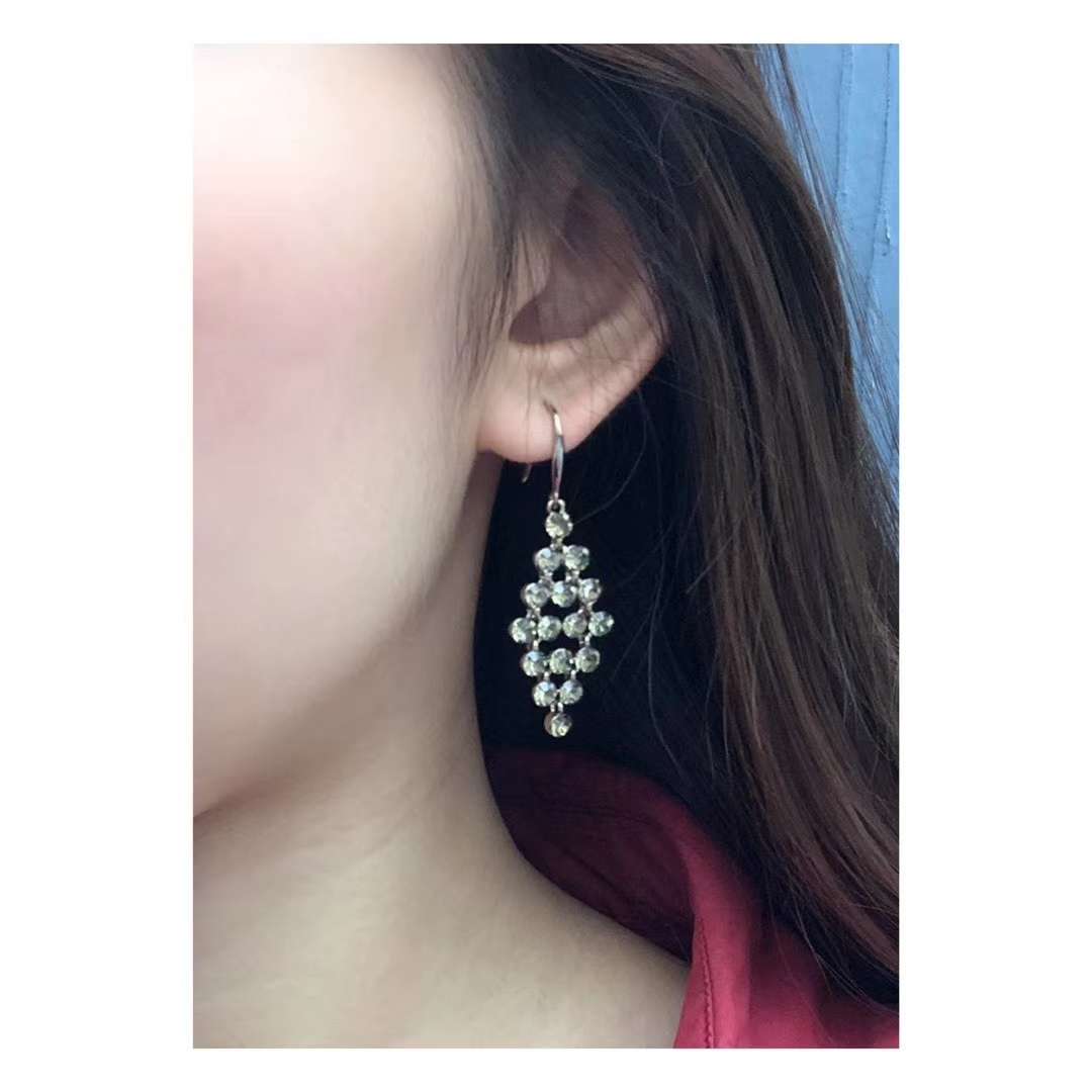 Retro French design earhook, coffee gold earrings, high-end summer stud earrings for women, Korean-style high-end internet-famous earrings Specification image